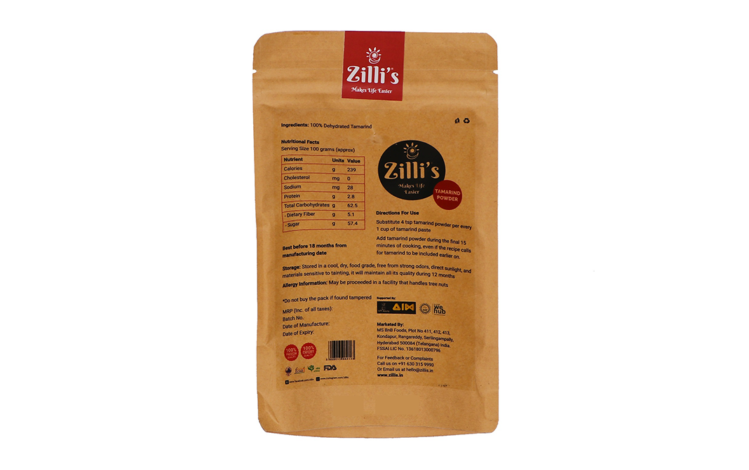 Zilli's Tamarind Powder    Pack  100 grams